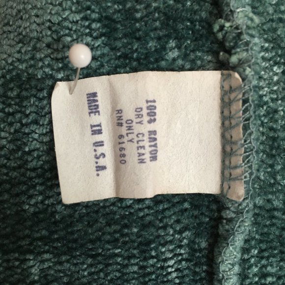 525 America Vtg 90s Chenille Turquoise Turtleneck - Picture 4 of 6